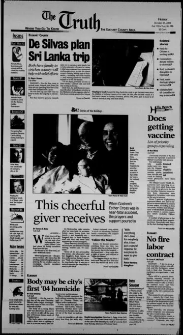 The Elkhart Truth, December 31, 2004, page 1
